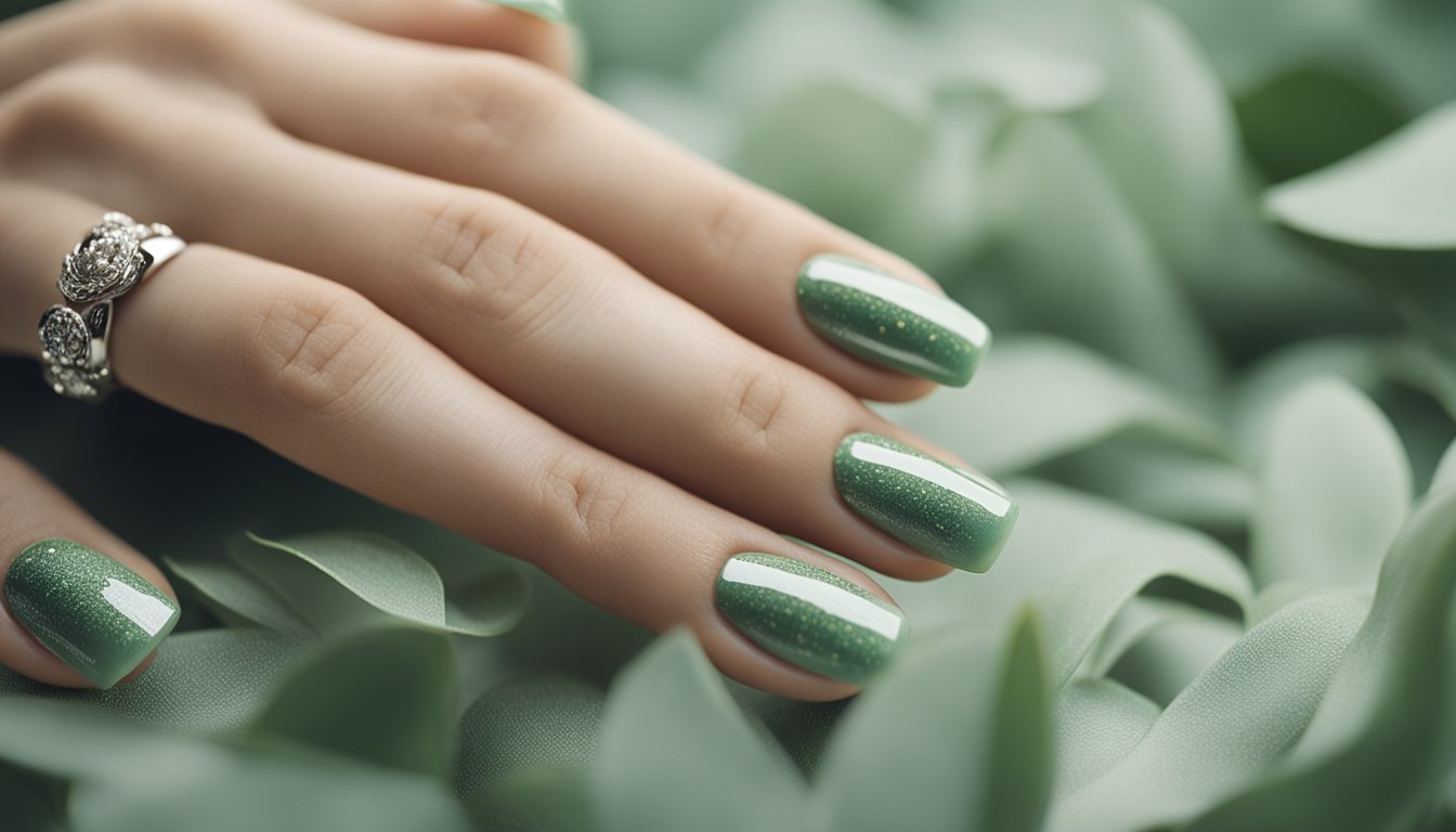 nail color for sage green dress Lace Up Fit and Flare Party Dress in Green 12 / Green main image 0