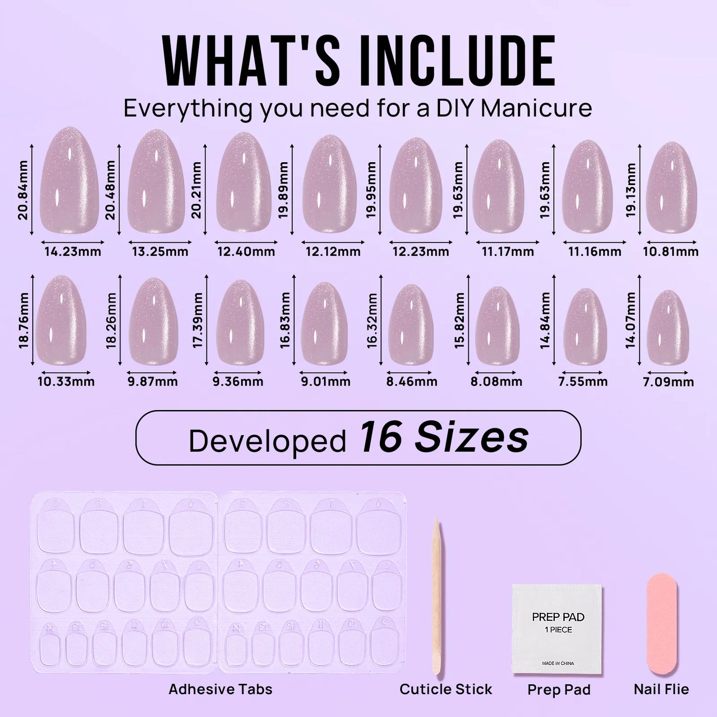 Falling Star Cat Eye Almond Nails - Presione sobre las uñas