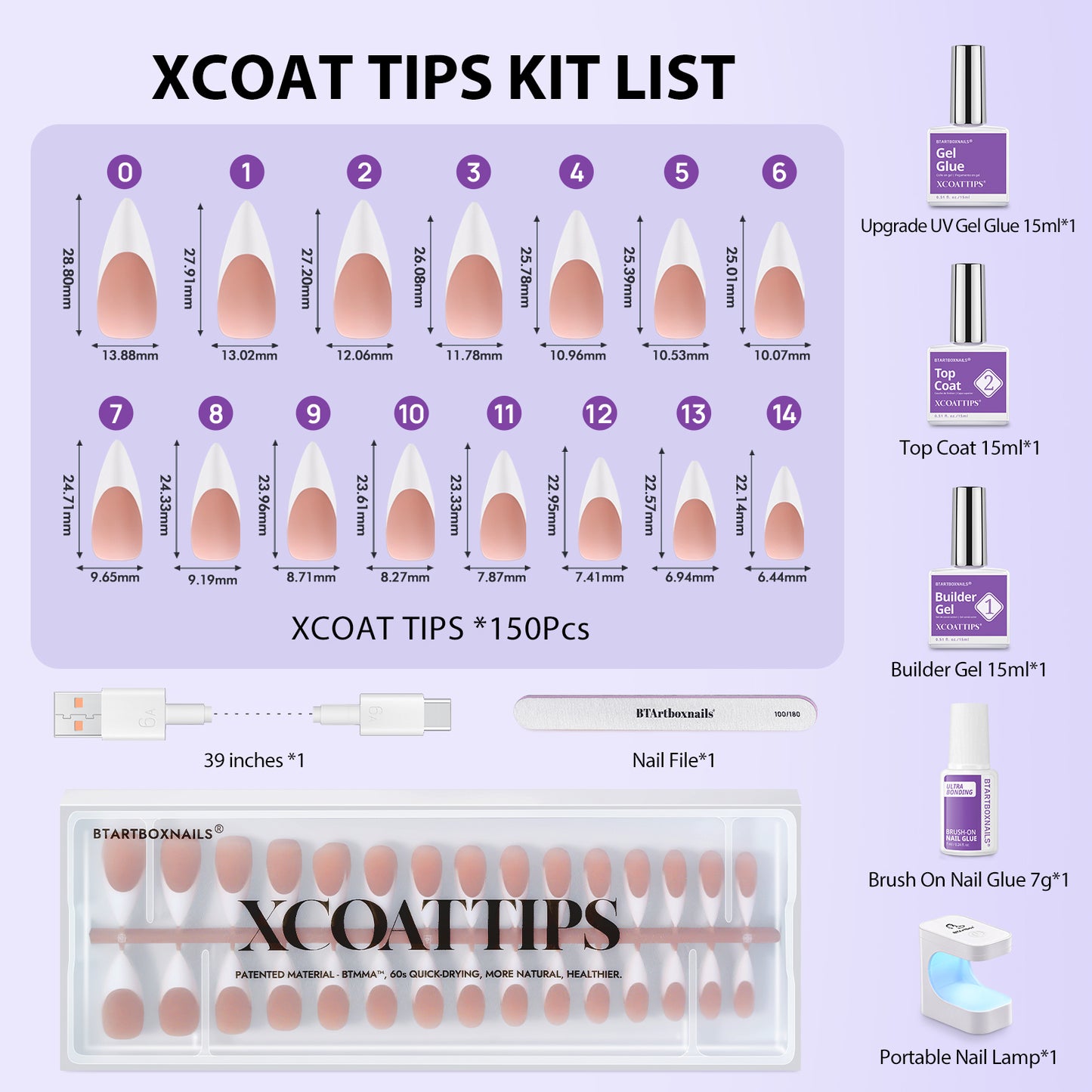 XCOATTIPS® French Kit - Long Stiletto