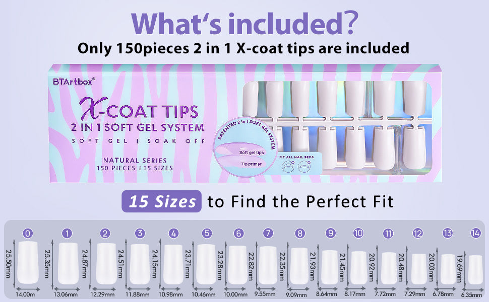 XCOATTIPS® Natural - Milky White Long Square