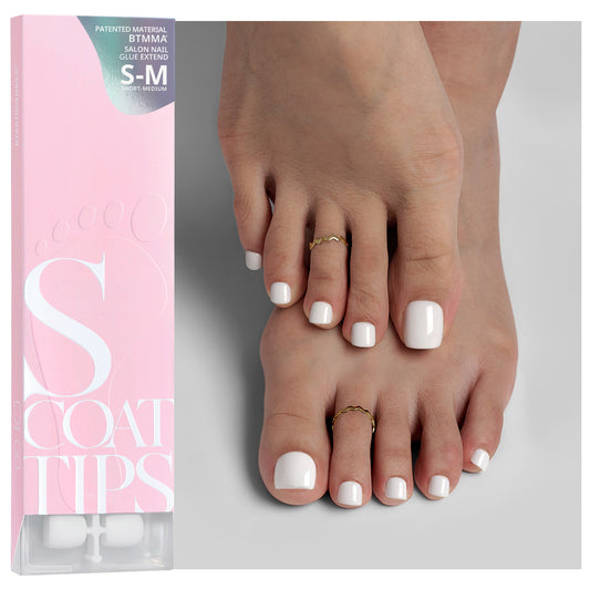 Natural White Short Squoval Toe Nails