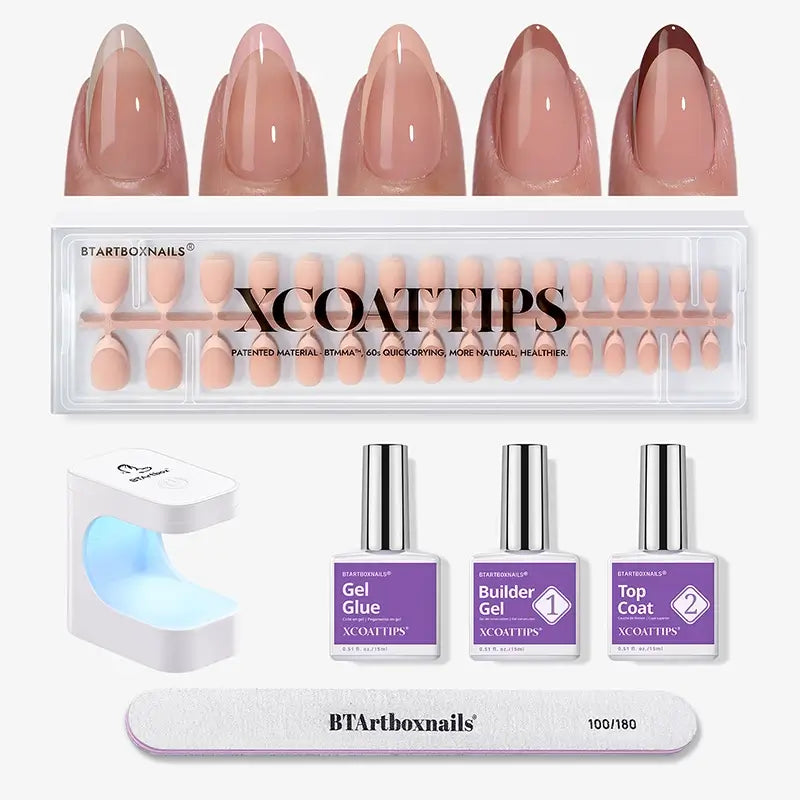 Brown French Tip Almond Nails