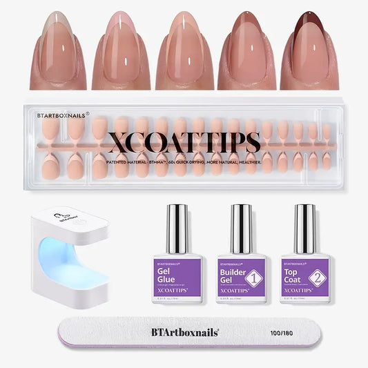 Brown French Tip Almond Nails