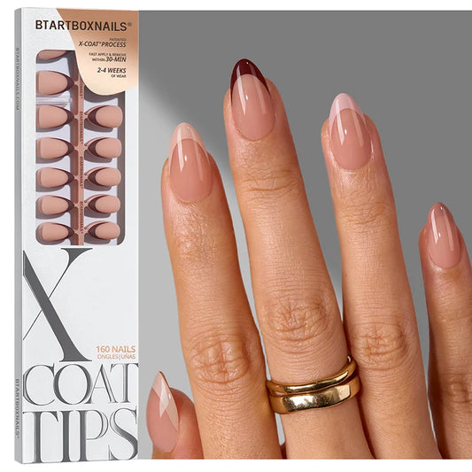 XCOATTIPS® French - Peach Short Almond Pastel Tips