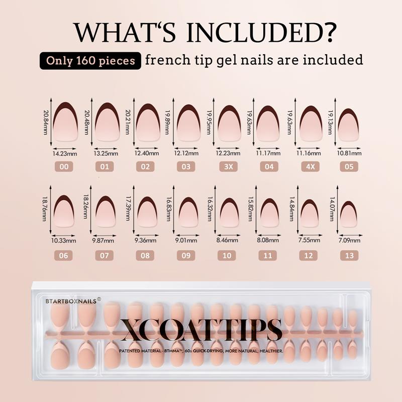 XCOATTIPS® French - Peach Short Almond Pastel Tips