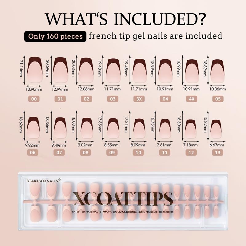 XCOATTIPS® French - Peach Short Coffin Pastel Tips