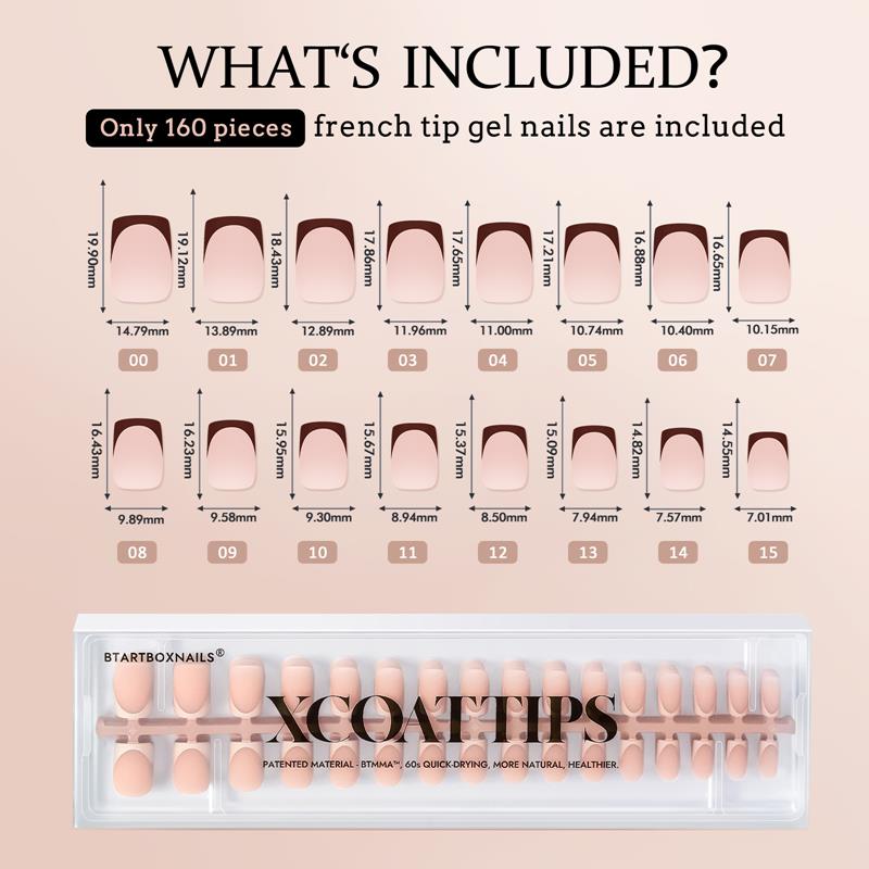 XCOATTIPS® French - Peach Short Square Pastel Tips