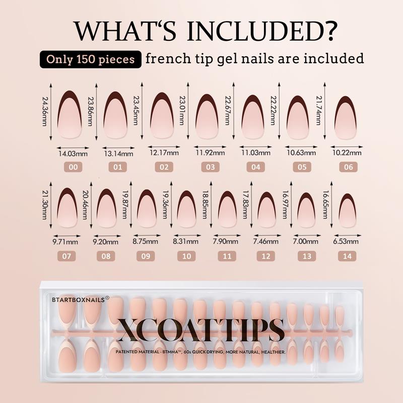 XCOATTIPS® French - Peach Medium Almond Pastel Tips
