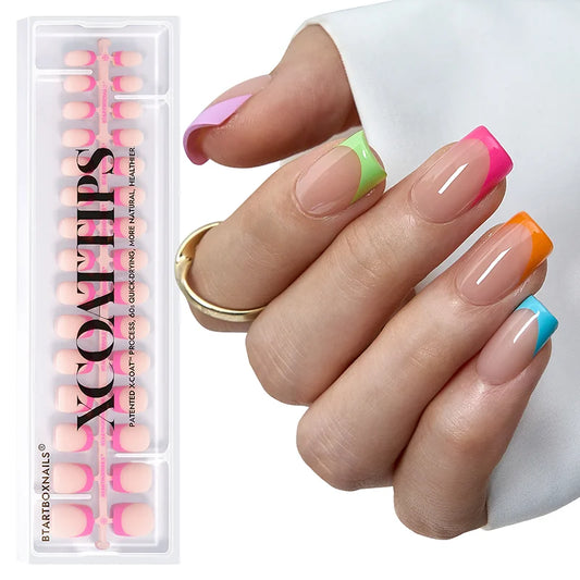 XCOATTIPS® French - Short Square Brighter Pastel Tips