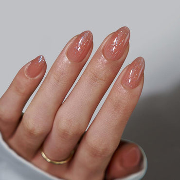Citrine Glow Almond Nails