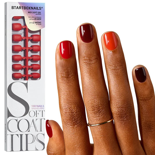 SOFTCOATTIPS™ Red Collection Five Shades XXS Squoval