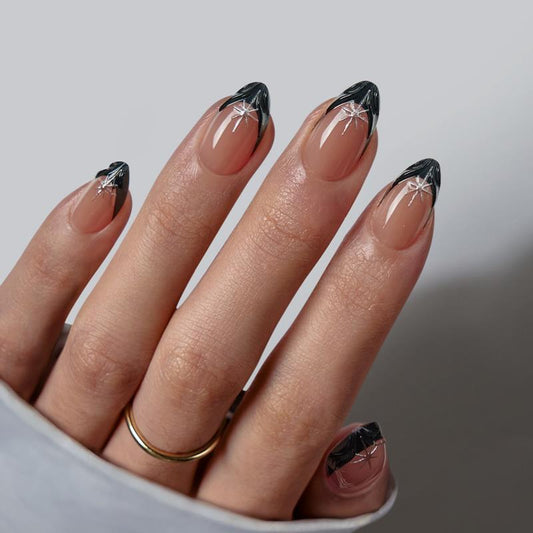 Midnight Spark Almond Nails - XCOATPRESS