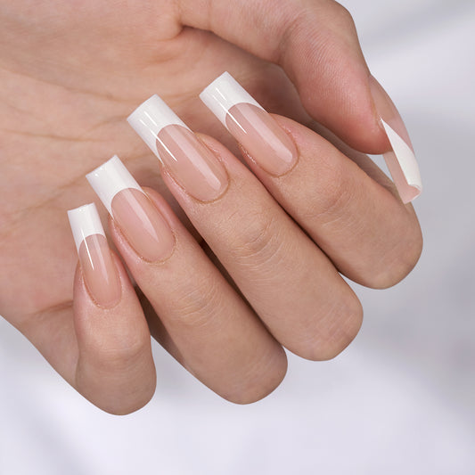 Nude Long Square Nails - Press On Nails