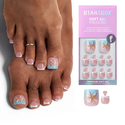 Tide Play Pedi Square Nails - Press On Toe Nail