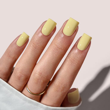 Lemon Sprint Square Nails - Soft Gel Press On