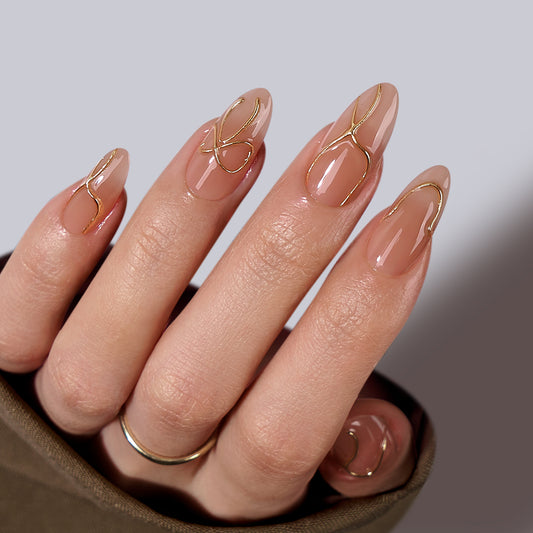 Radiant Ribbons Almond Nails - XCOATPRESS