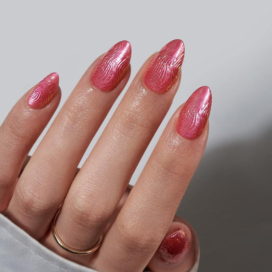 Crystal Wave Almond Nails - Soft Gel Press On