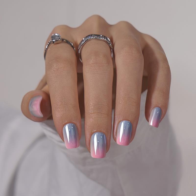 Mermaid Ombre Square Nails