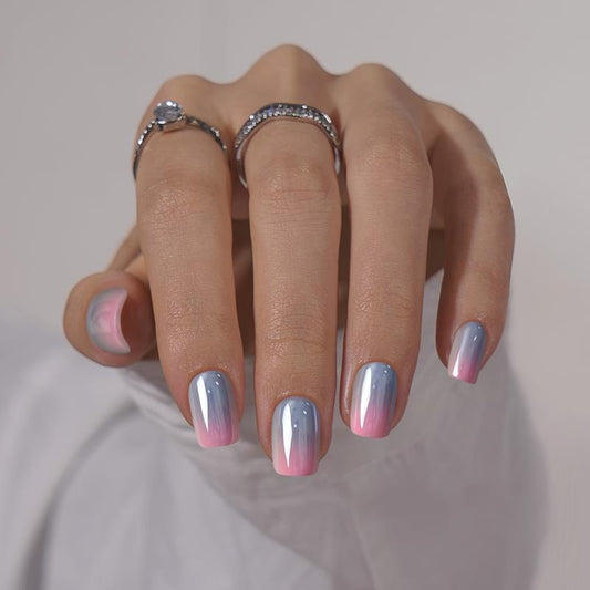 Mermaid Ombre Square Nails