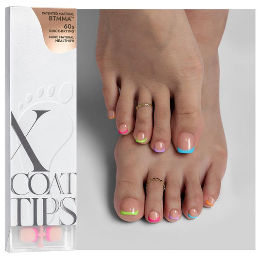 XCOATTIPS® Toe Nail - Short Squoval - Pastel French