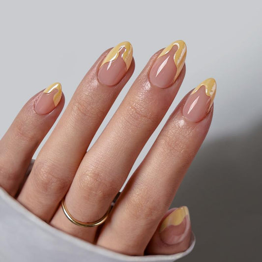 Lemon Fizz Almond Nails - XCOATPRESS