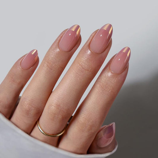 Coastal Glow Almond Nails - Soft Gel Press On