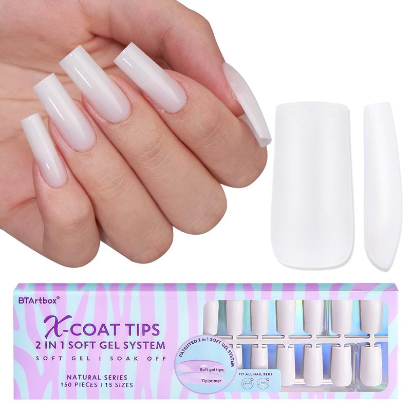 XCOATTIPS® Natural - Long Square – BTArtbox Nails