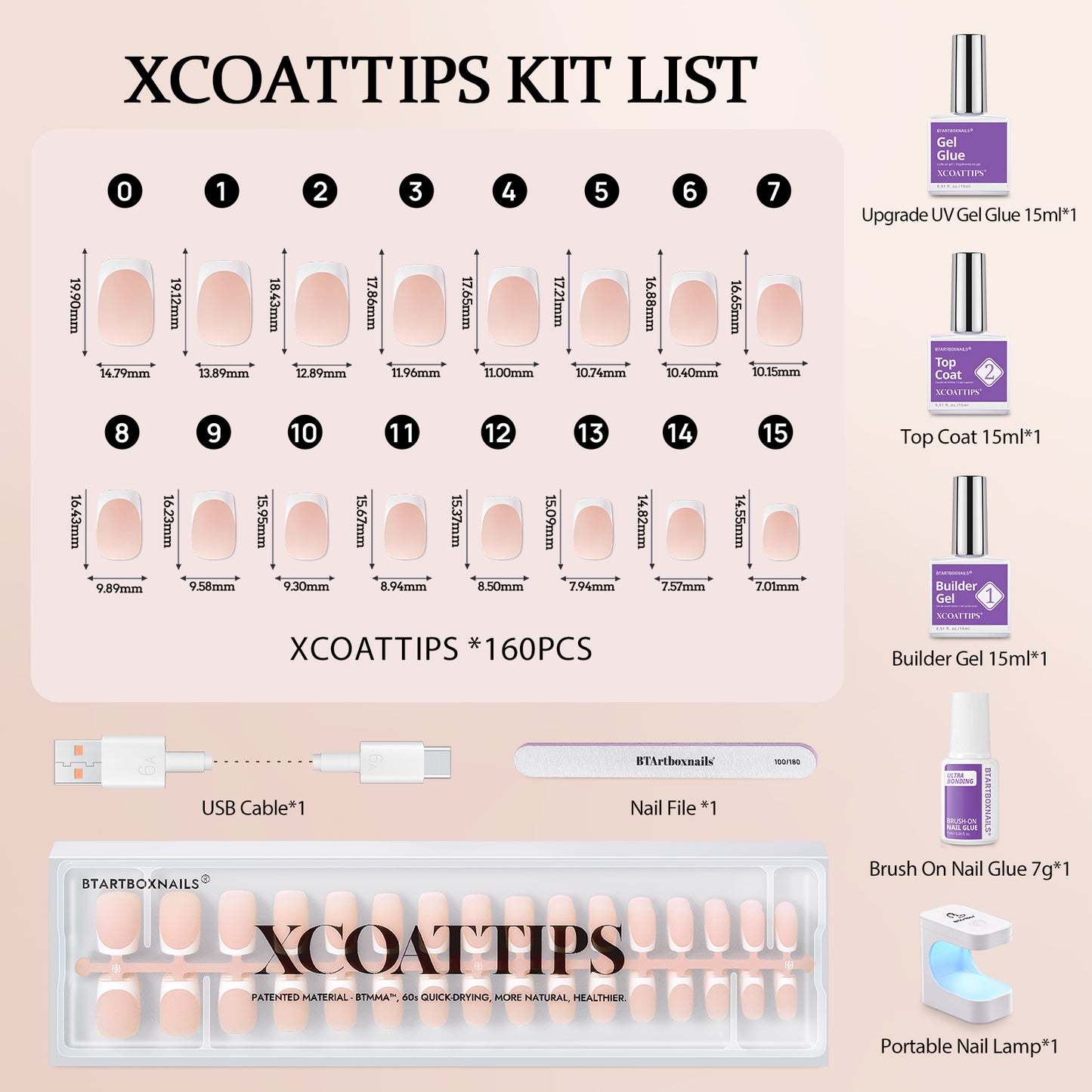 XCOATTIPS® French Kit - Short Square