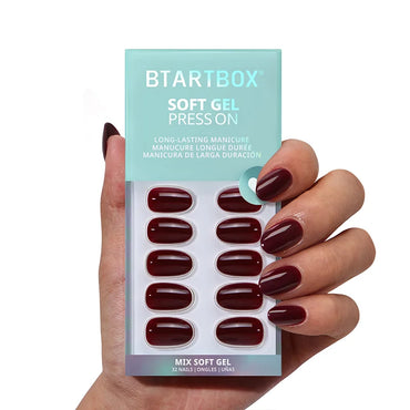Coffee Bean Round Nails - Soft Gel Press On