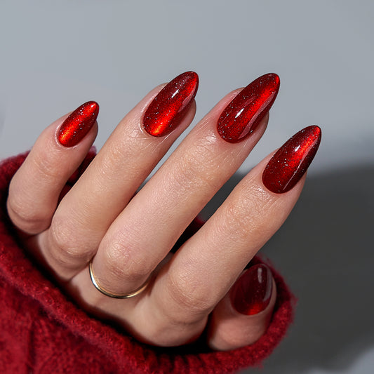 Mystic Ruby Almond Nails - Soft Gel Press On