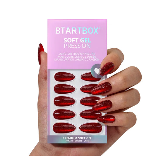 Mystic Ruby Almond Nails - Soft Gel Press On