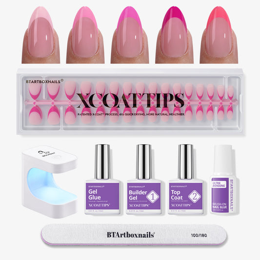 XCOATTIPS® Pink Pastel French Kit - Almond