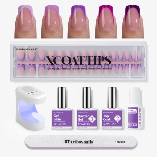 XCOATTIPS® Purple Pastel French Kit - Short Square