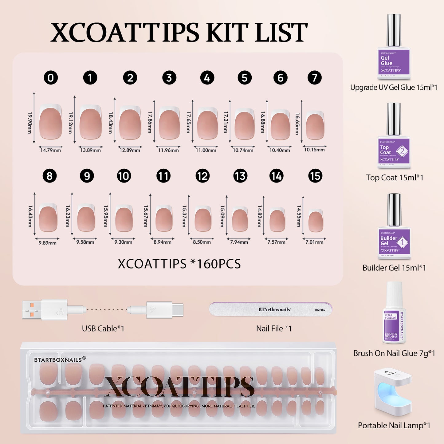 XCOATTIPS® French Kit - Long Square