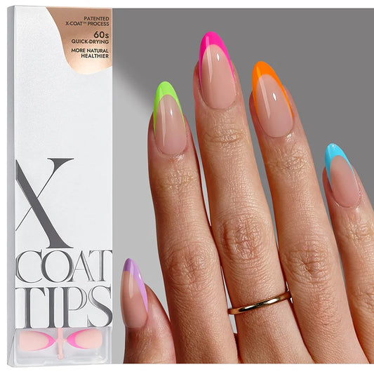 XCOATTIPS® French - Pointes Pastel Plus Claires Amande Moyennes