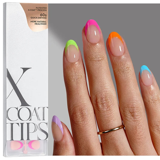 XCOATTIPS® French - Extra Short Oval Brighter Pastel Tips