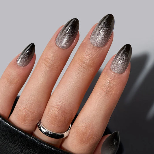 Uñas Almendradas Brillo de Tumba - Uñas Postizas de Gel Suave