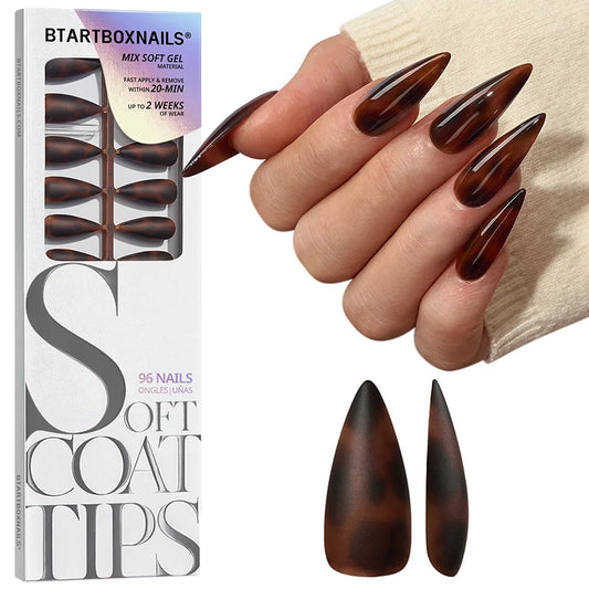 SOFTCOATTIPS™ Tortoiseshell - Long Stiletto 96 Pcs