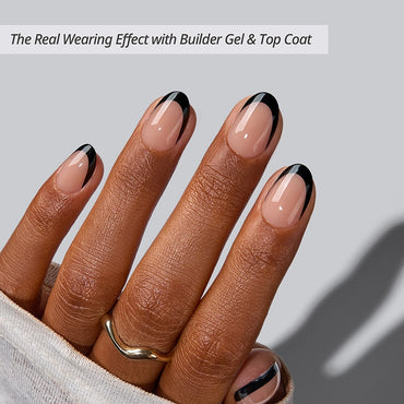 XCOATTIPS® French - Extra Short Oval Black Tips