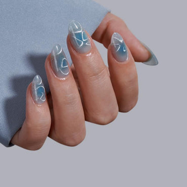 Blue Mirage Almond Nails - XCOATPRESS