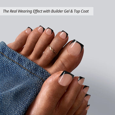 XCOATTIPS® Toe Nail - Square Black Tips