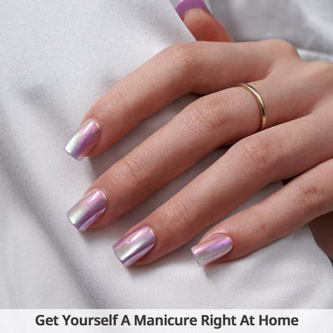 Glass Ocean Square Nails - Soft Gel Press On