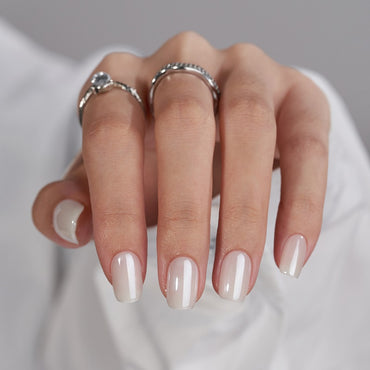 Classic White Short Square Nails Press On Nails#2
