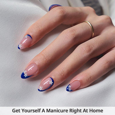 Blue Blossom Almond Nails - XCOATPRESS