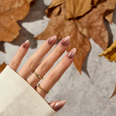 Molten Chrome Almond Nails - Soft Gel Press On