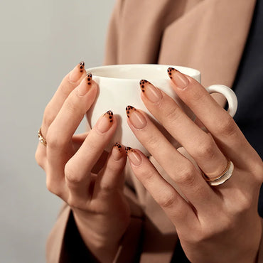 Espresso Leopard Almond Nails - XCOATPRESS