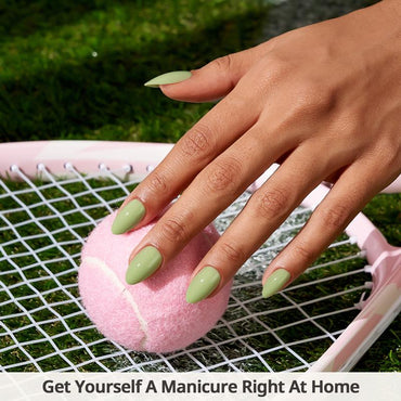 Court Green Almond Nails - Soft Gel Press On