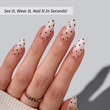 Gala Polka Almond Nails - Soft Gel Press On