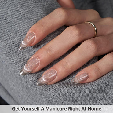 Silver Storm Almond Nails - XCOATPRESS