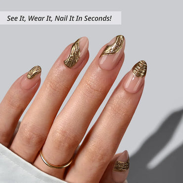 Gold Rush Almond Nails - Soft Gel Press On